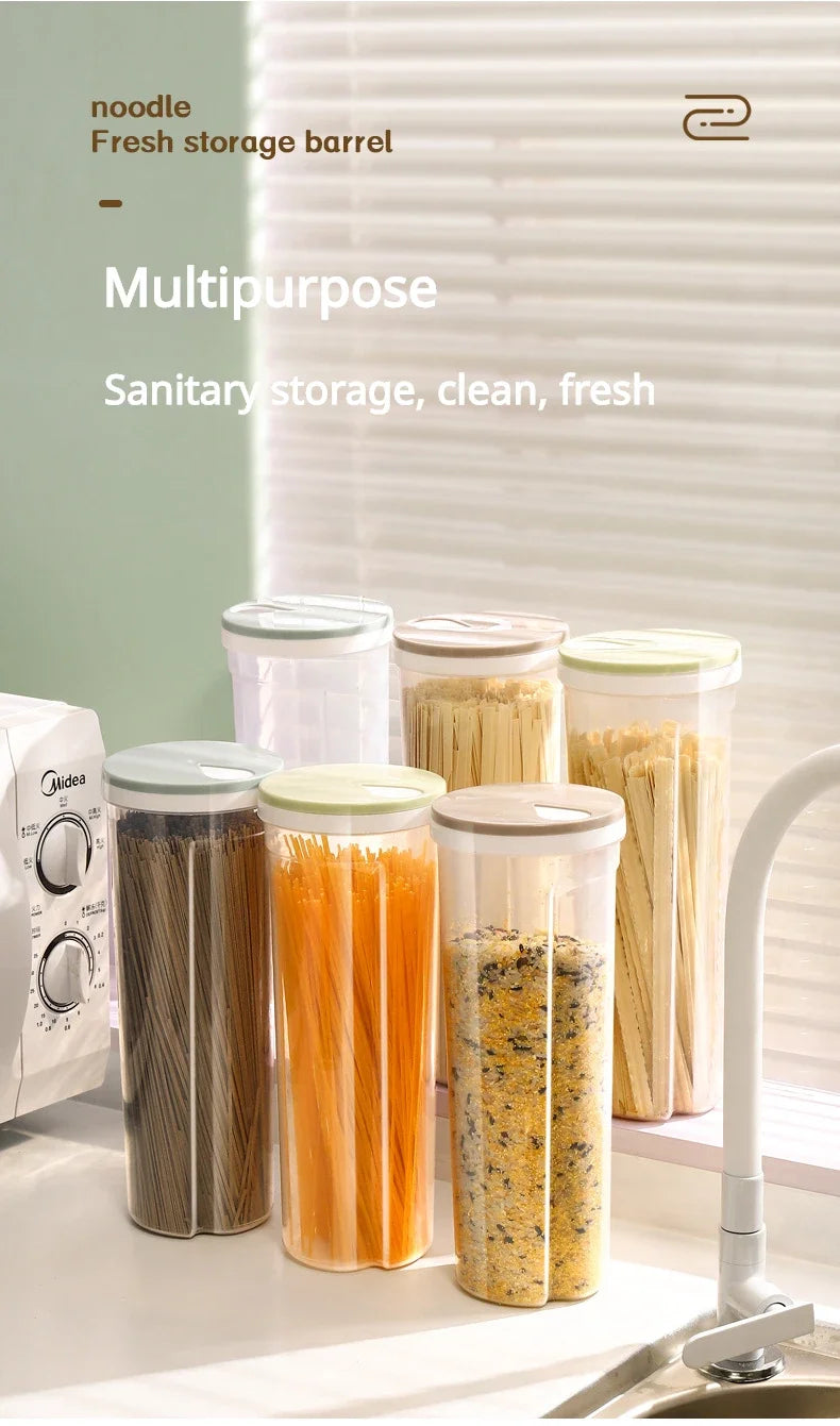 Sealed Food Jar Grain Storage Container Transparent Moisture Proof Kitchen Pasta Rice Canister Pantry Organizer 2024