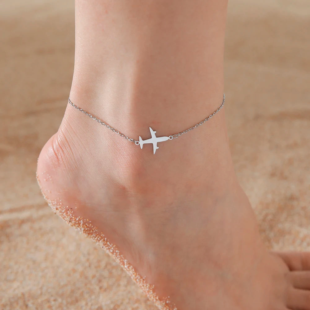 Lucktune Airplane Pendant Anklet