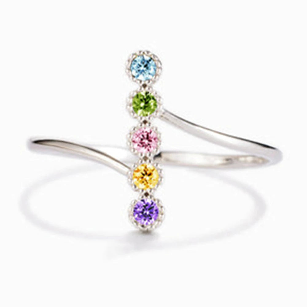 Monkton Original 925 Sterling Silver Colorful Zircon Engagement Rings for Women Fashion Wedding Party Jewelry Dropshipping