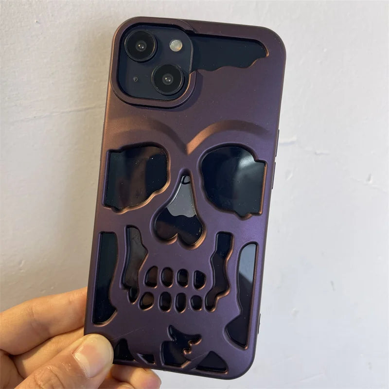 Luxury Matte Hollow Out Skull Hard Case