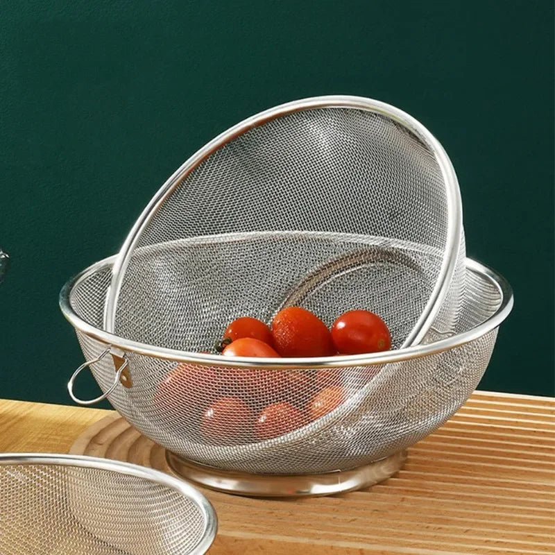 Mesh Kitchen Strainer Fine Mesh Colander Fruit Sink Colander Stainer Rice Washing Frying Basket Food Drain Basket Cooking Tools