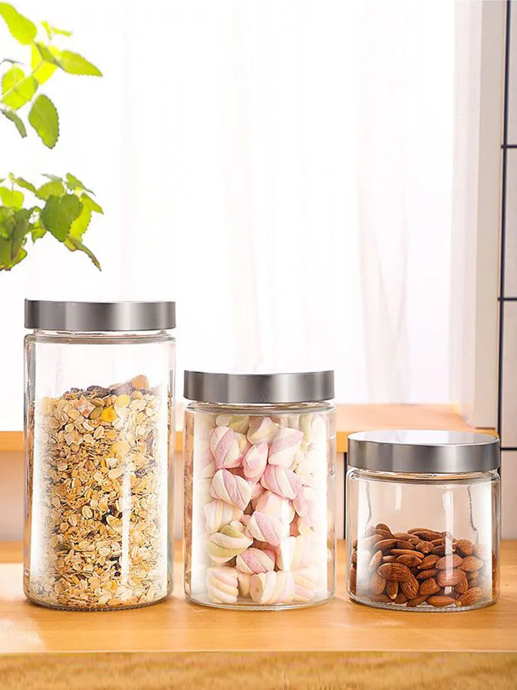 European Sealed Jar Glass Storage Bottle Milk Powder Tea Box with Lid Multigrain Storage Food Grade Bottle Grain Coffee Tank New