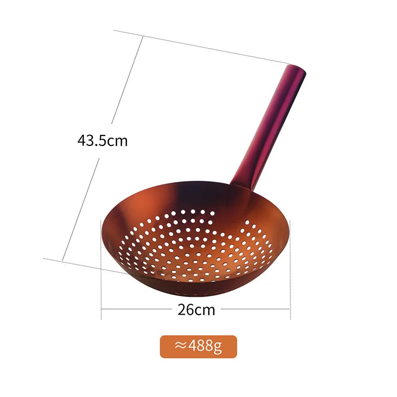 Thickened 304 Stainless Steel Colander With Long Handle Large Creative Oil Flour Noodle Dumplings Sieve Skimmer Scoop Kitchen