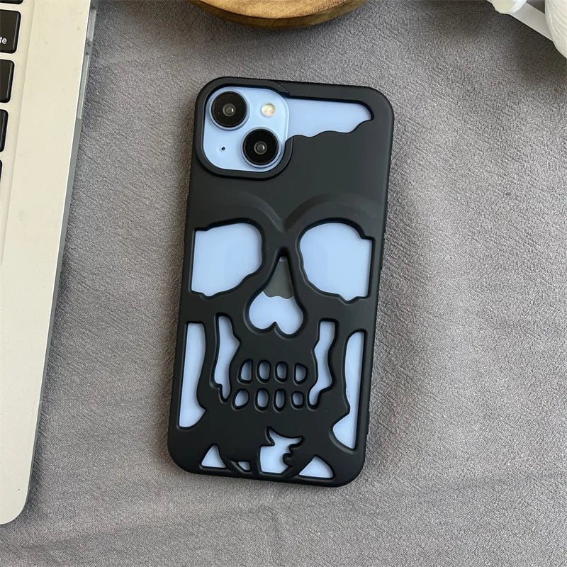 Luxury Matte Hollow Out Skull Hard Case