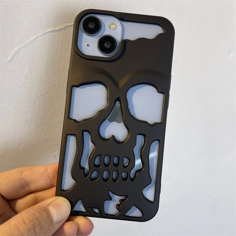 Luxury Matte Hollow Out Skull Hard Case