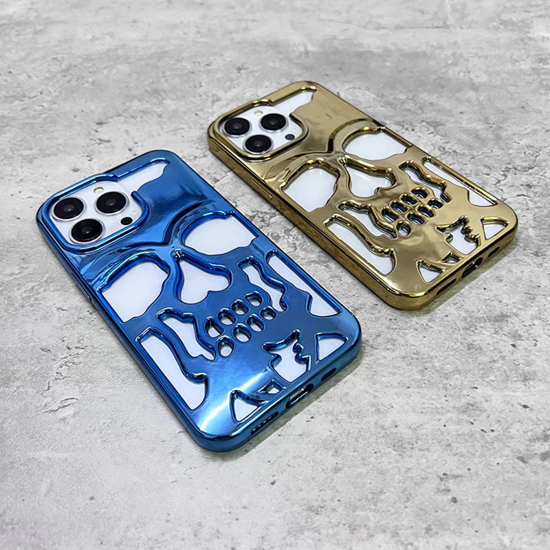 Luxury Matte Hollow Out Skull Hard Case