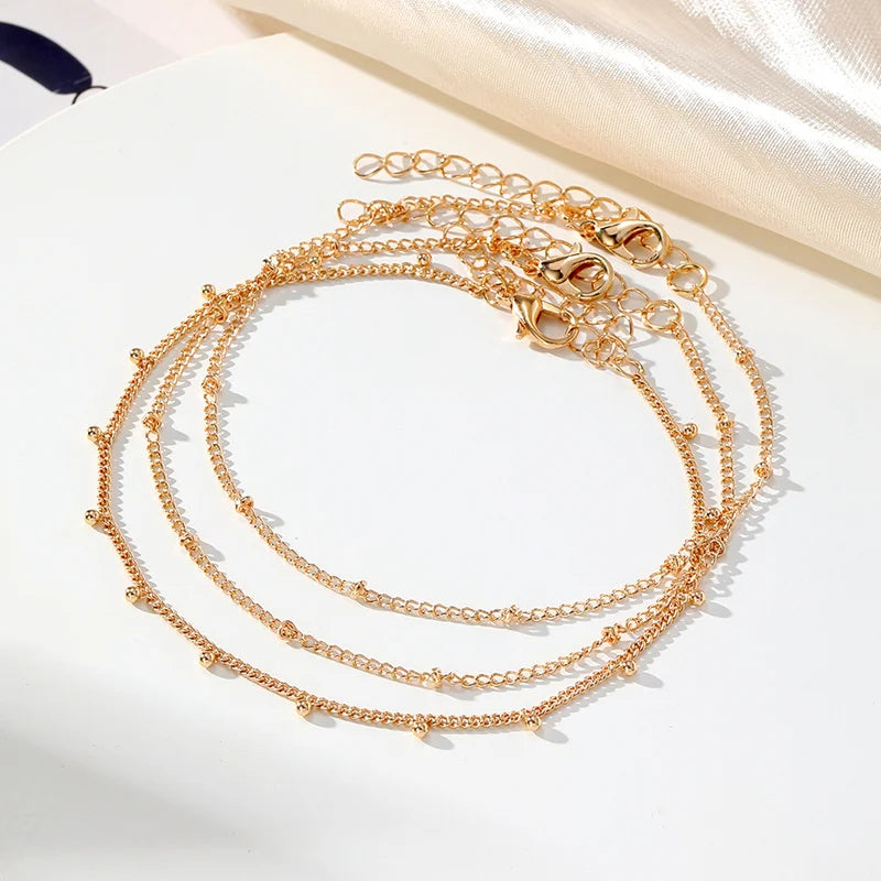 Trendy Beads Multilayer Summer Anklet