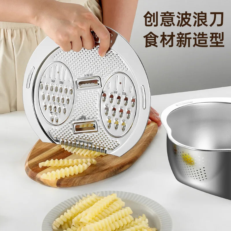 Rice Washer Strainer Bowl Stainless Steel 304 Washing Sieve Colander Fruit And Vegetable Kitchen Tools