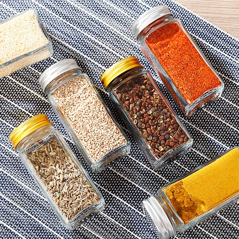 12 Units 120ml 4oz Glass Seasoning Bottle Salt and Pepper Shaker Kitchen Glass Spice Jars Glass Honey Jar