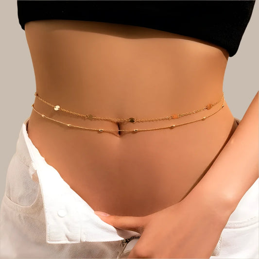 Double Layer Gold Waist Chain