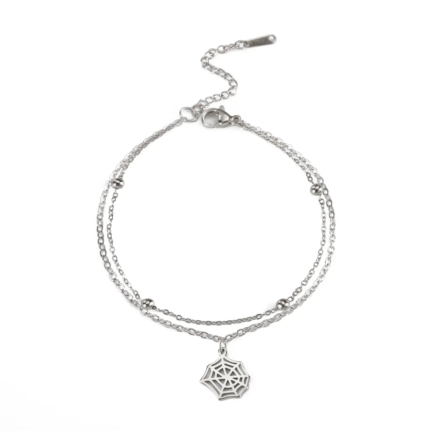 Double Layer Beads Chain Anklet