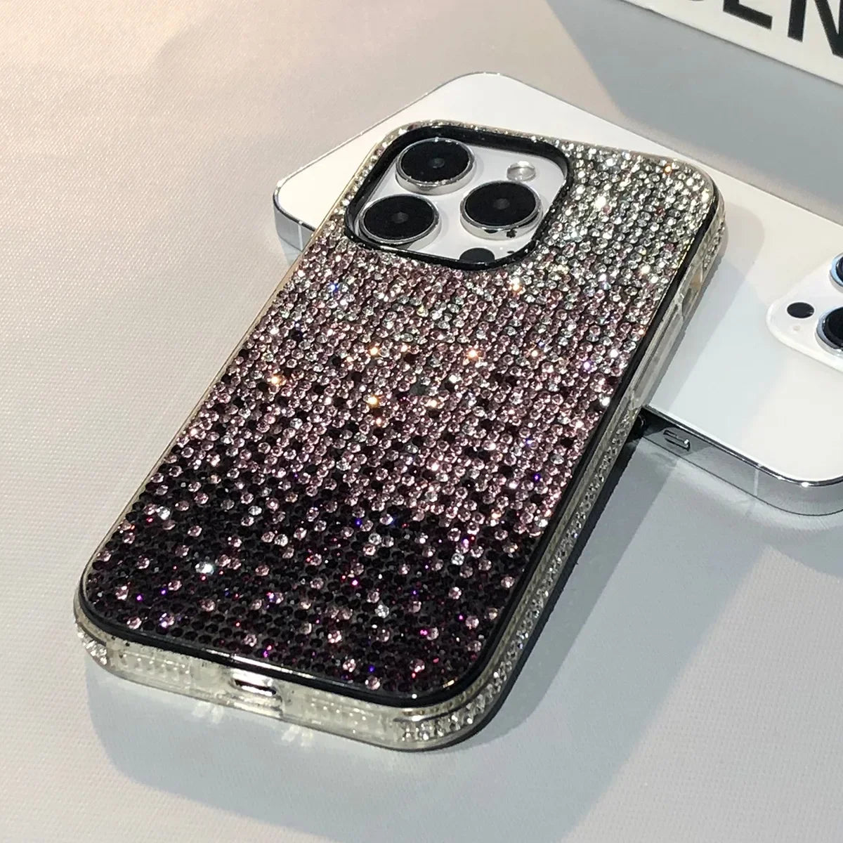 16 15Pro Max Luxury Case Full Shinny Diamond Bumper Frame Cover for iPhone 16 Plus 11 12 13 14 15 Pro Max X Xs Xr 7 8 Plus Cases