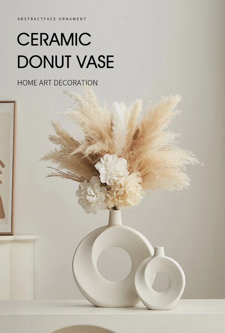 Nordic Style Ceramic Donut Vase Vakasi