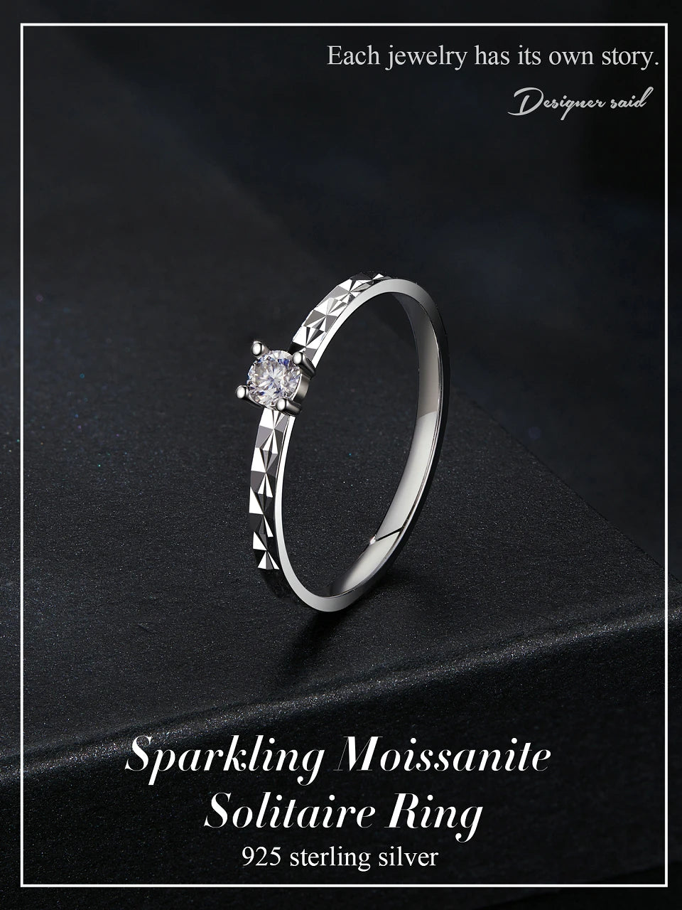 Classic Moissanite Wedding Ring - Vakasi