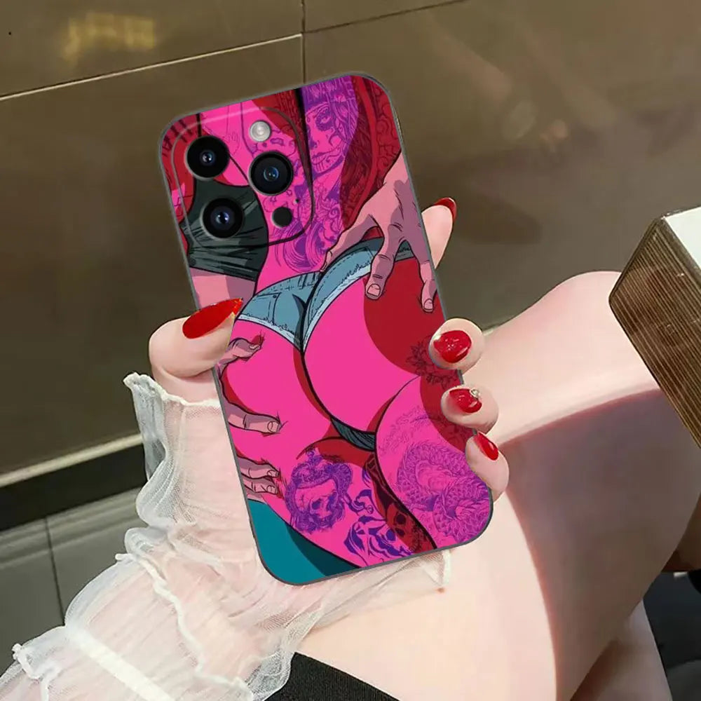 Hot Girls Sexy Twerk Phone Case For iphone 16 15 14 13 12 11 Pro XS Max Mini X SE 2020 2022 8 7 6 5 Silicone Case Funda Shell