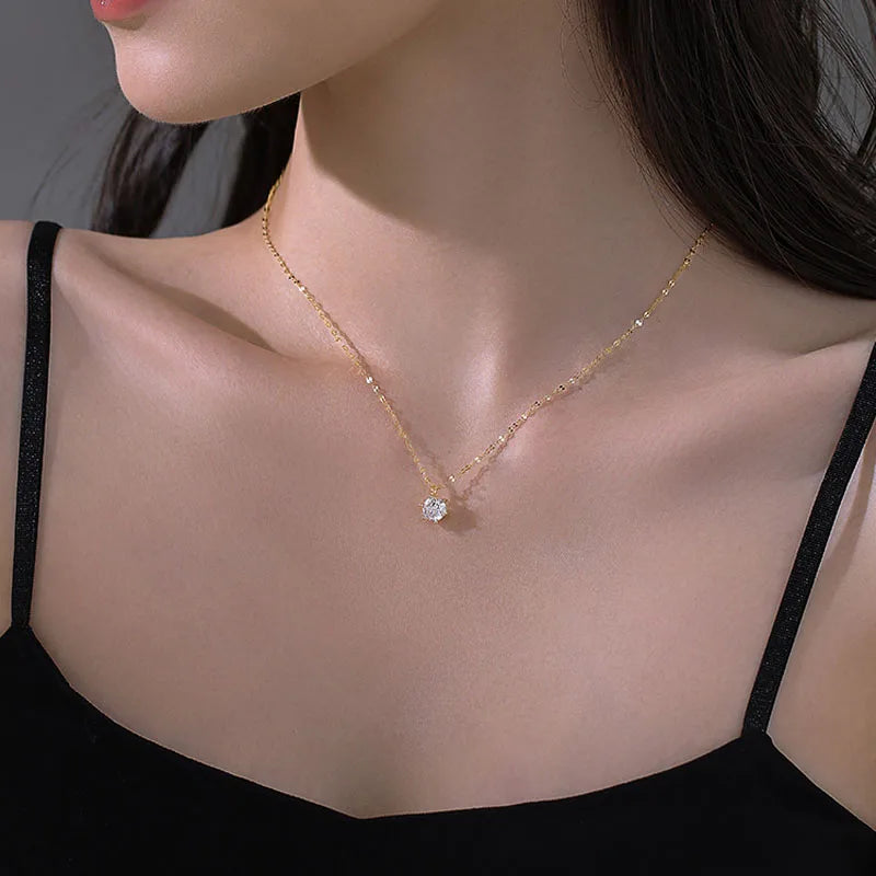 Versatile Single Sparkling Plated Necklace