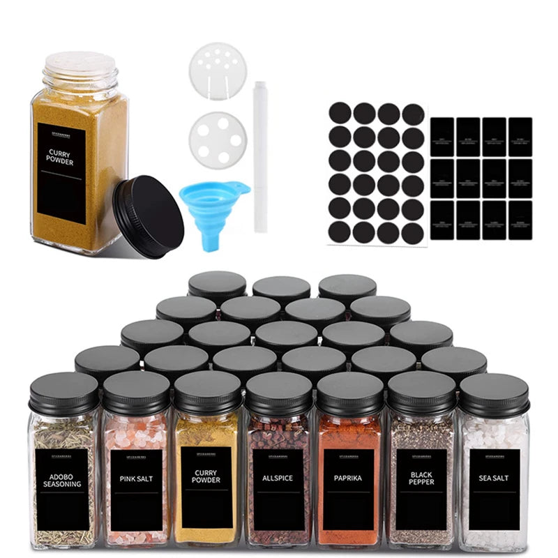 12 Units 120ml 4oz Glass Seasoning Bottle Salt and Pepper Shaker Kitchen Glass Spice Jars Glass Honey Jar