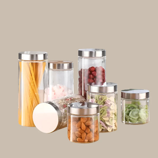 European Sealed Jar Glass Storage Bottle Milk Powder Tea Box with Lid Multigrain Storage Food Grade Bottle Grain Coffee Tank New