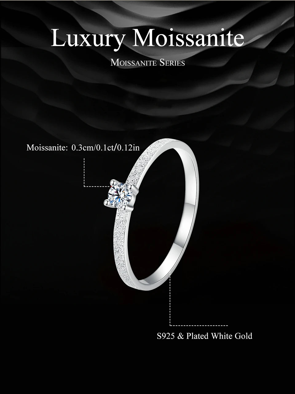 Classic Moissanite Wedding Ring - Vakasi