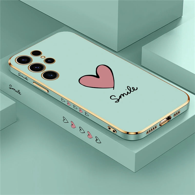 S24 Case For Samsung Galaxy S23 Ultra S22 S21 Plus S20 fe S10 a15 a25 Soft Luxury Plating Silicone Shockproof Cover Coque