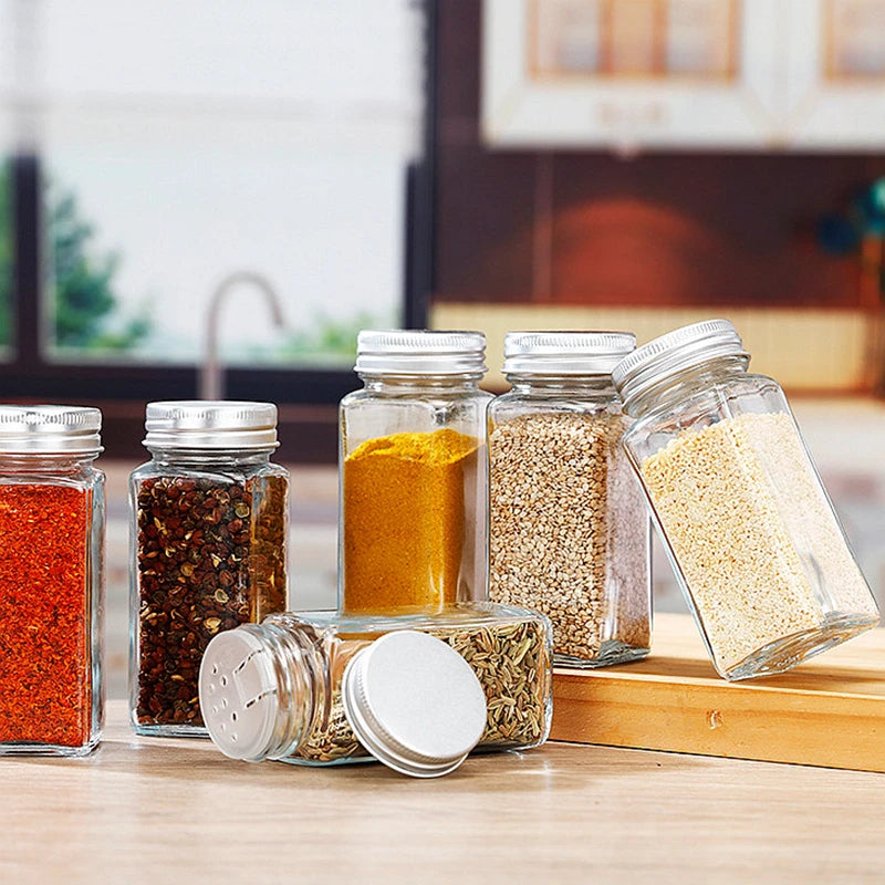 12 Units 120ml 4oz Glass Seasoning Bottle Salt and Pepper Shaker Kitchen Glass Spice Jars Glass Honey Jar