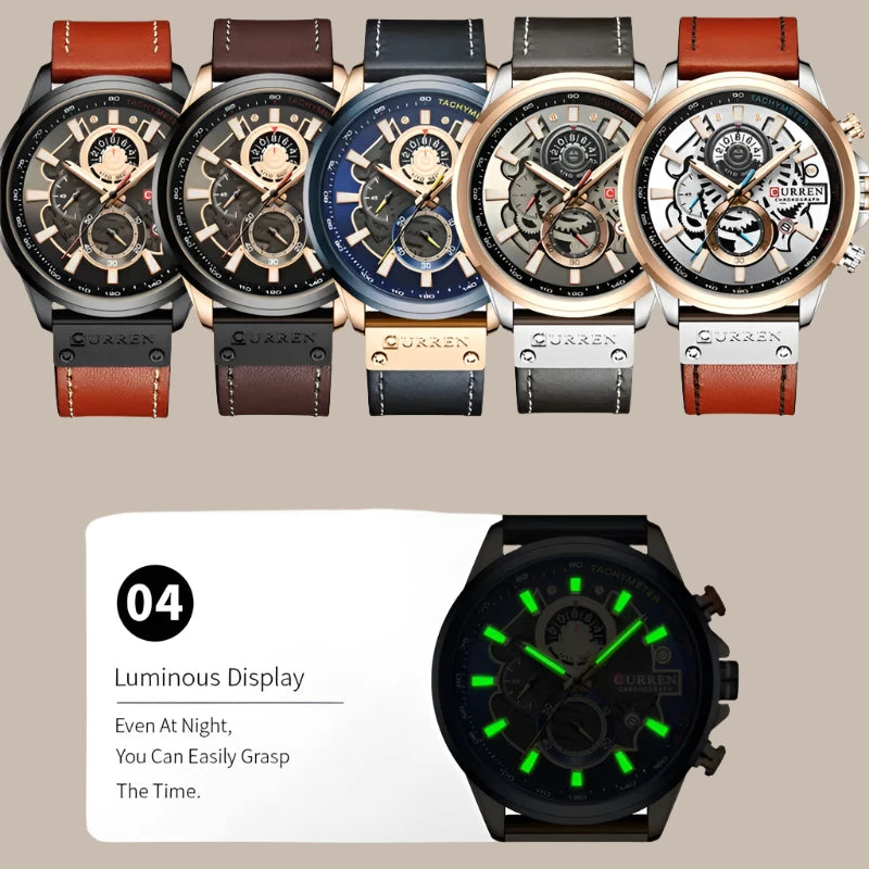 Luxury Genuine Leather Watch Vakasi