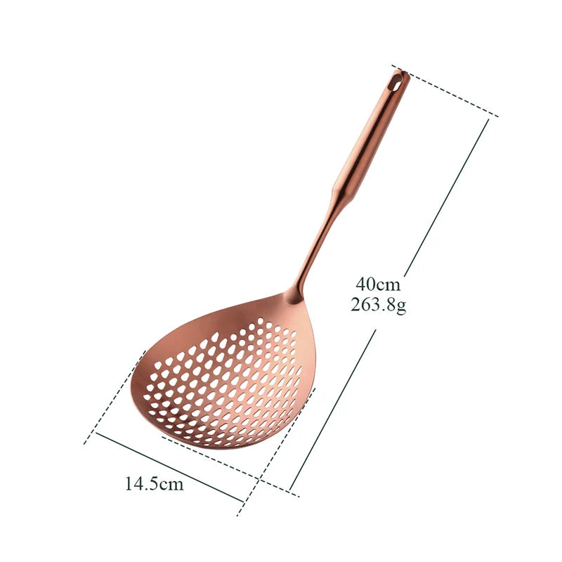 1PC 304 Stainless Steel Skimmer Strainer Slotted Ladle Mesh Deep Fryer Oil Frying Scoop Colander Cooking Spoon Kitchen Tools