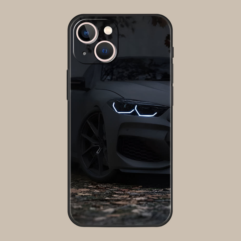 Cool Sports Black Car Phone Case Cover for iPhone 16 15 14 13 12 Pro Max XR XS 11 7 8 Plus Shockproof Silicone Soft Shell Capas