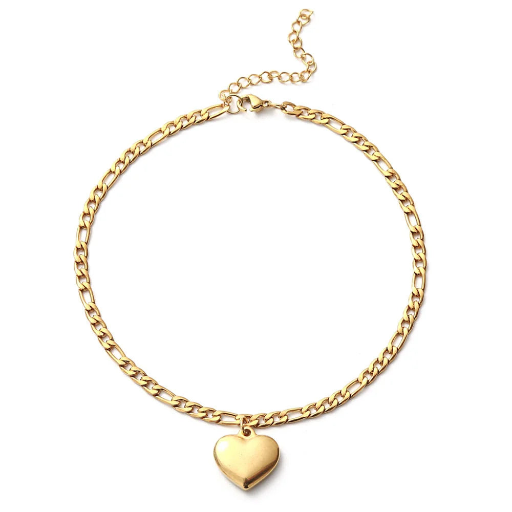 Gold Color Stainless Steel Anklets