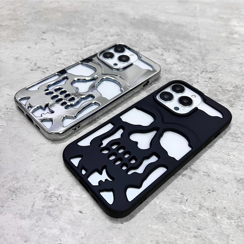 Luxury Matte Hollow Out Skull Hard Case