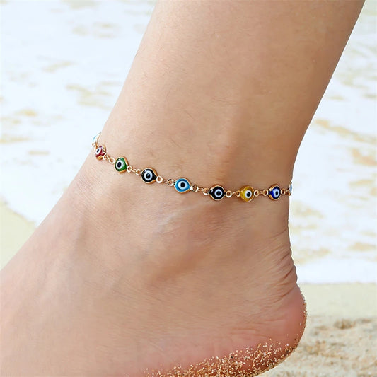 Lucky Turkey Evil Eye Anklet