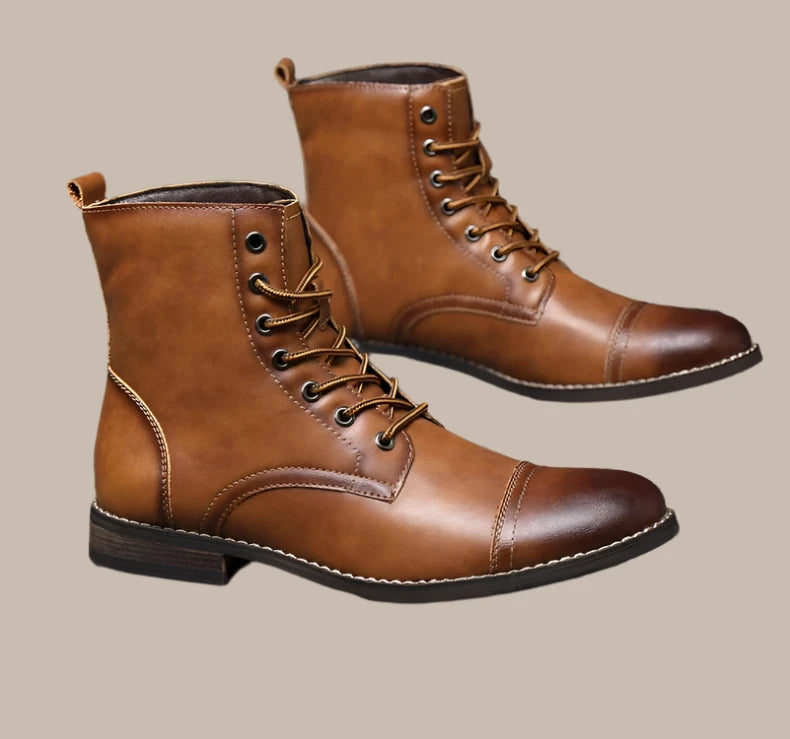 Winter Fashion Leather Men Boots - Vakasi