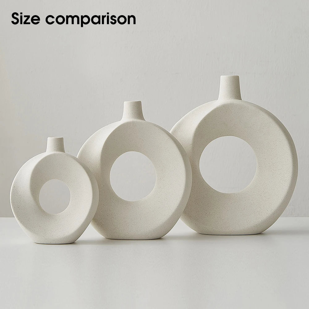 Nordic Style Ceramic Donut Vase Vakasi