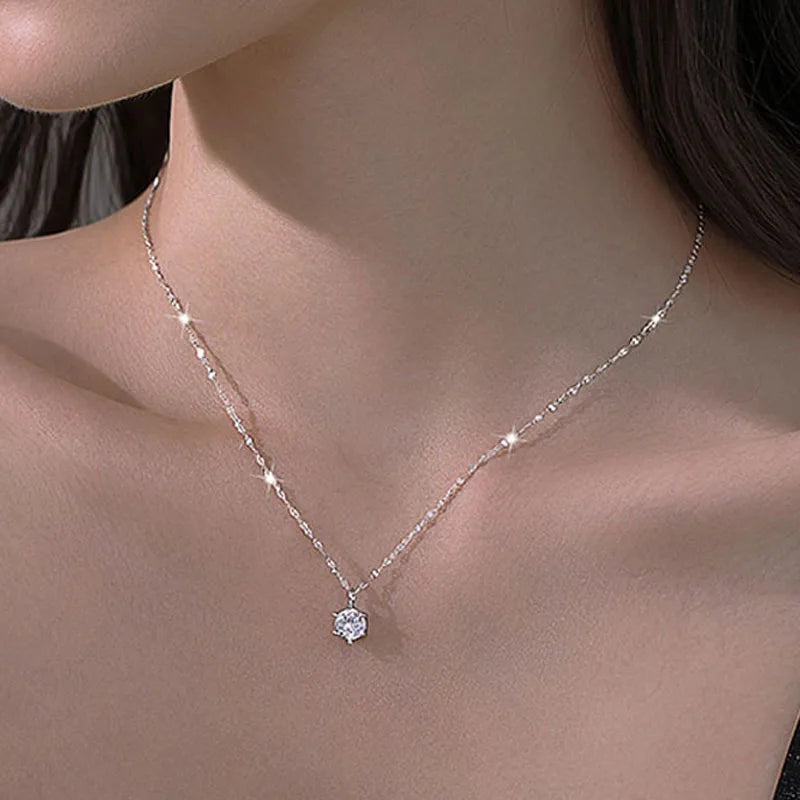 Versatile Single Sparkling Plated Necklace