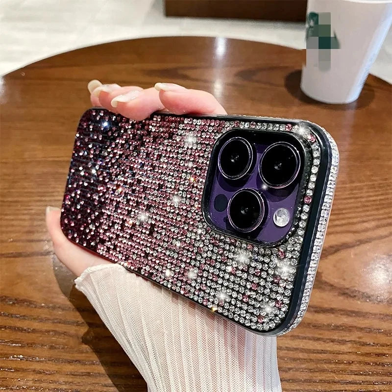 16 15Pro Max Luxury Case Full Shinny Diamond Bumper Frame Cover for iPhone 16 Plus 11 12 13 14 15 Pro Max X Xs Xr 7 8 Plus Cases