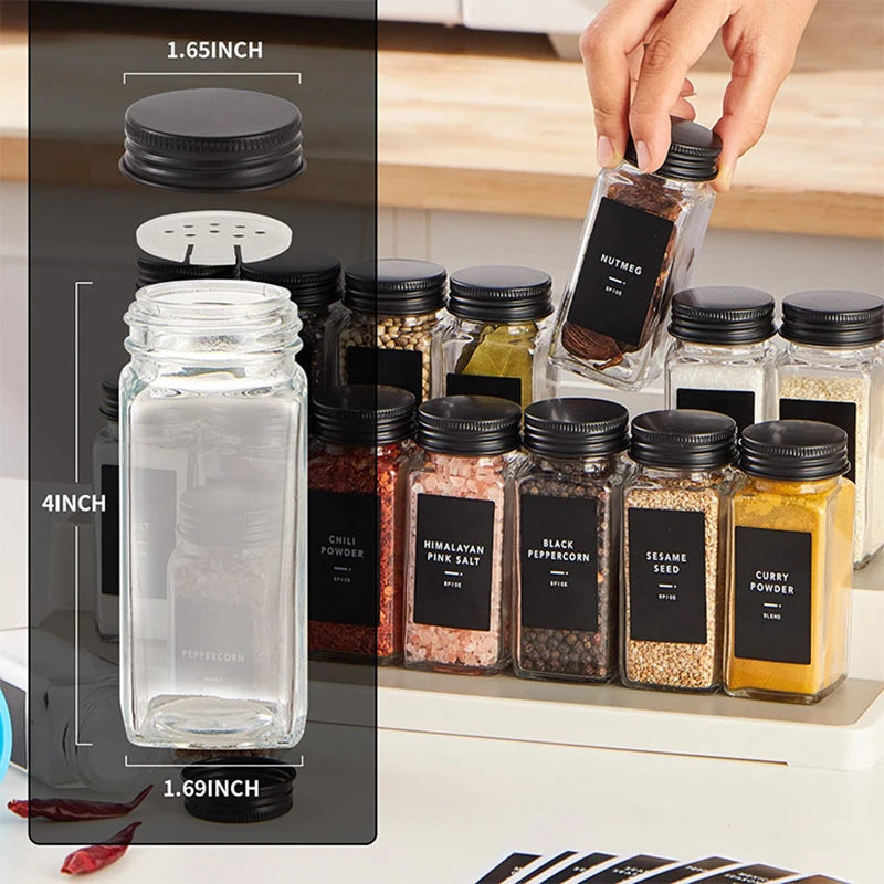 12 Units 120ml 4oz Glass Seasoning Bottle Salt and Pepper Shaker Kitchen Glass Spice Jars Glass Honey Jar