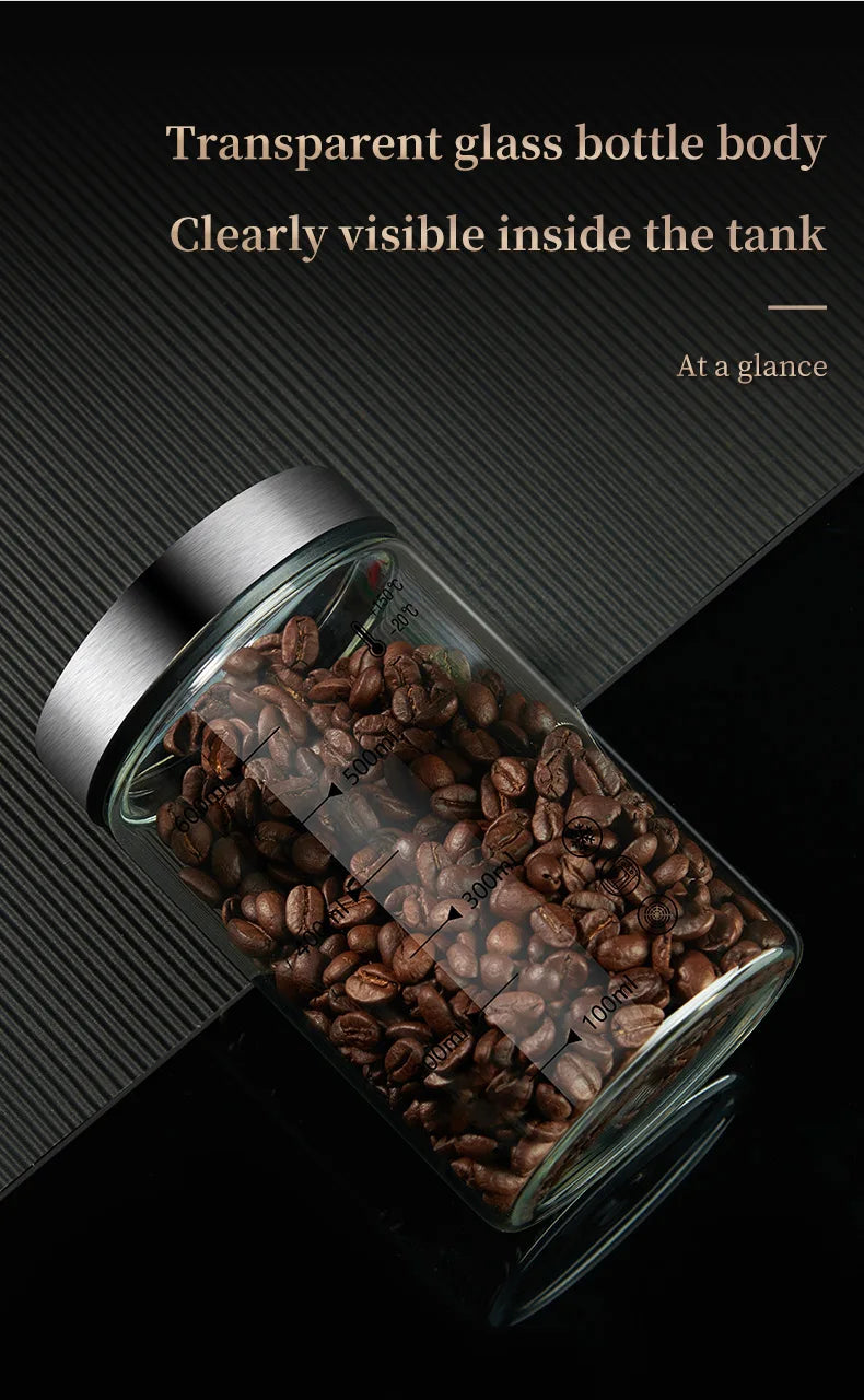 High Borosilicate Sealed Glass Bottle Kitchen Storage Jar Moisture-Proof Storage Box Household Coffee Bean Storage Jar seal pot