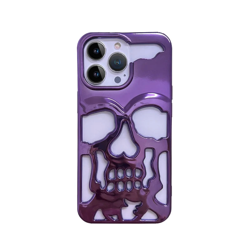 Luxury Matte Hollow Out Skull Hard Case