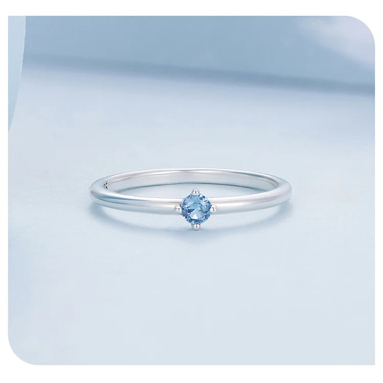 Silver Blue Zircon Ring - Vakasi