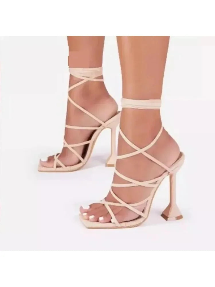 Ankle Strap Thin High Heels - Vakasi