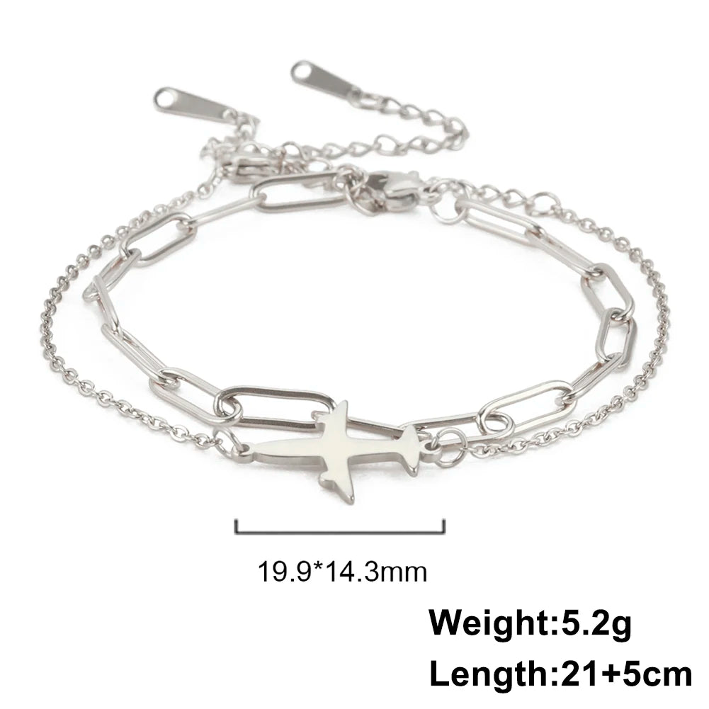 Lucktune Airplane Pendant Anklet