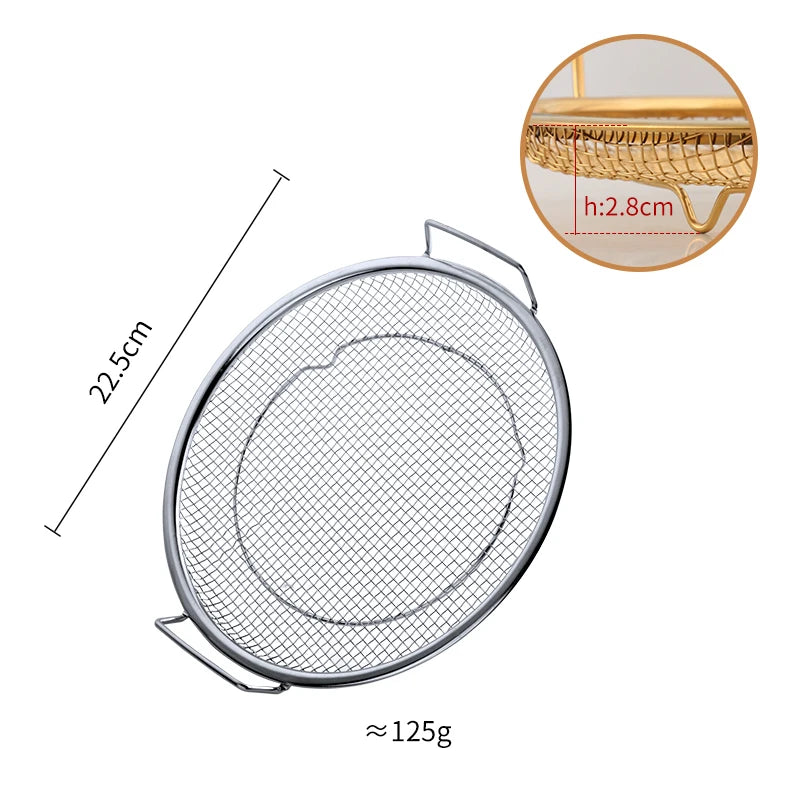 1PC Frying Filter Stainless Steel Filter Colander French Fries Colander Kitchen Fried Net Sieve Foods Sifter Cooling Drain Pan