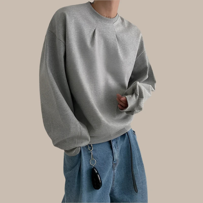 Korean Fashion Crewneck Sweatshirts For Men - Vakasi