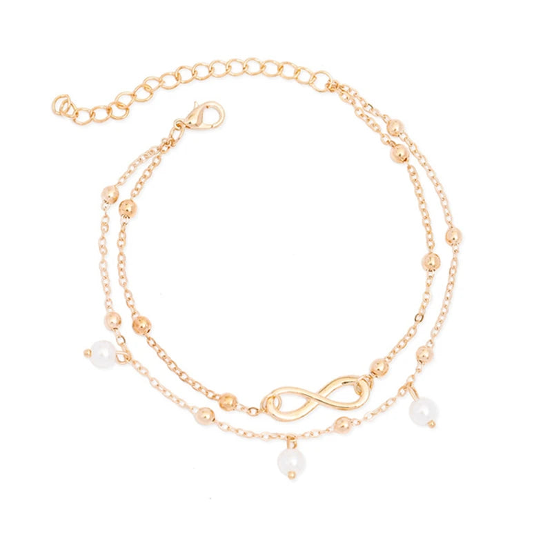 Trendy Beads Multilayer Summer Anklet