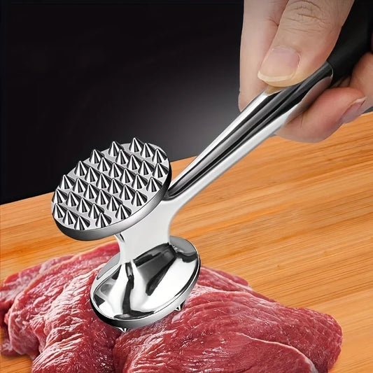 Stainless steel double-sided meat hammer for home kitchens Professional meat tenderizer for chefs Multi-functional meat tool Js