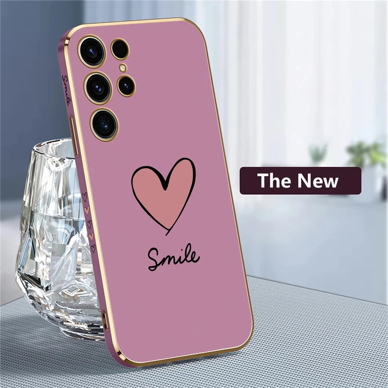 S24 Case For Samsung Galaxy S23 Ultra S22 S21 Plus S20 fe S10 a15 a25 Soft Luxury Plating Silicone Shockproof Cover Coque