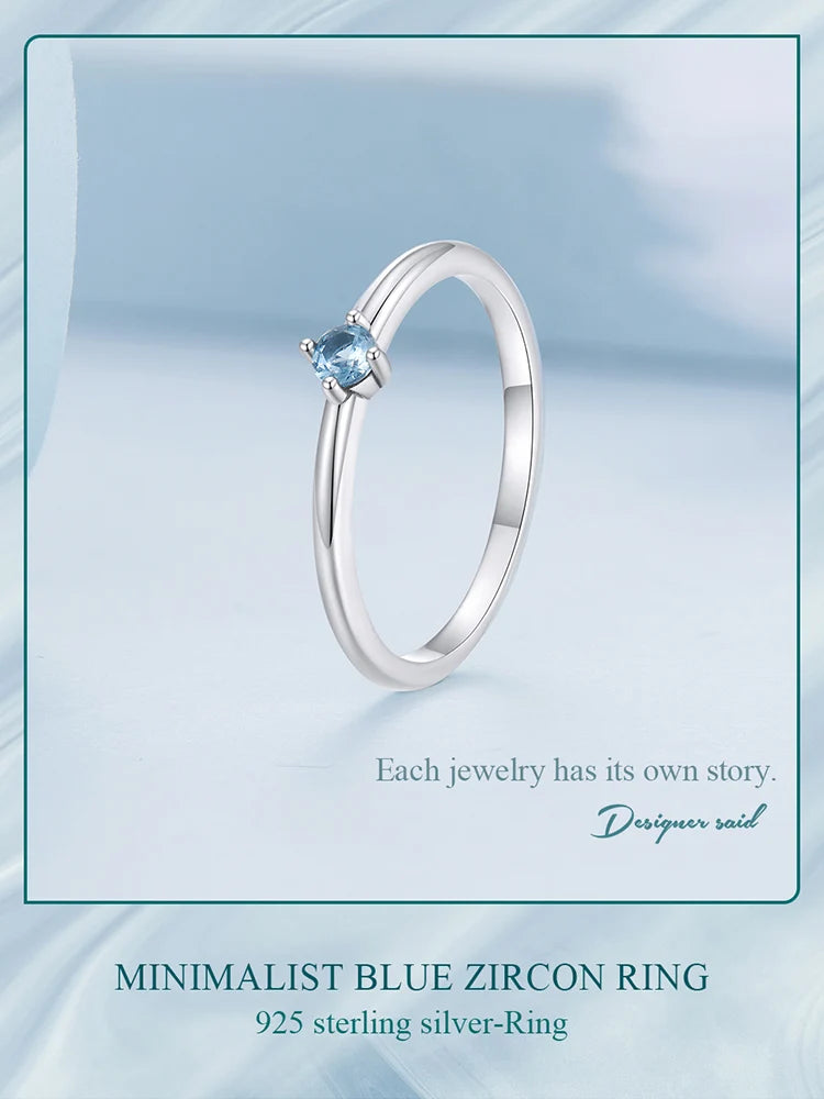 Silver Blue Zircon Ring - Vakasi