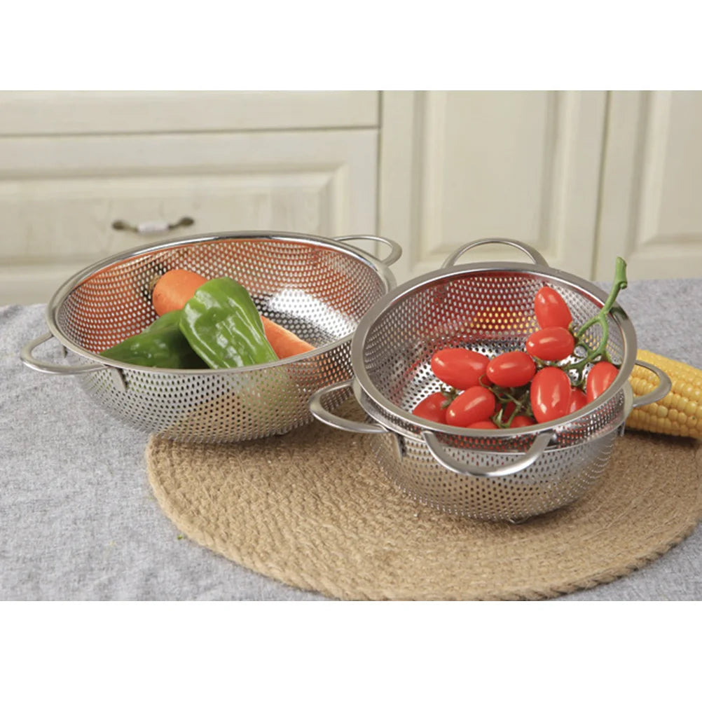 Mesh Skimmer Spoon Noodle Strainer Steamer Pasta Fruit and Vegetable Basket Rice Colander Stainless Steel Large Drain