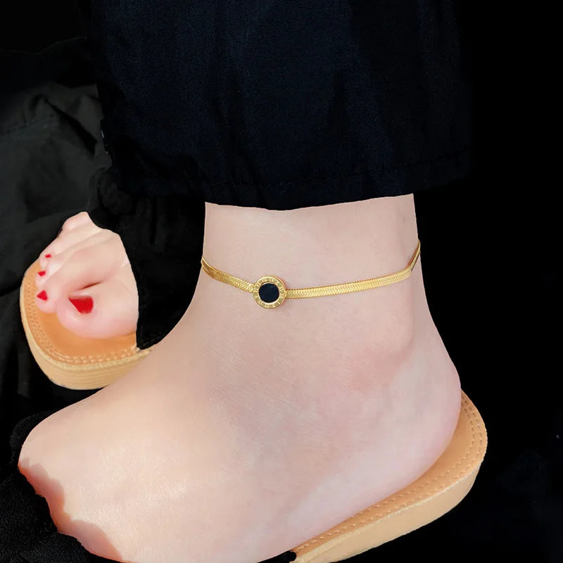 Temperament Roman Numerals Disc Anklet