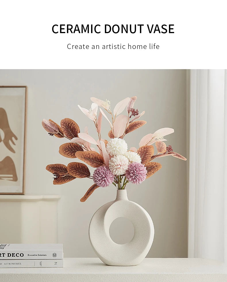 Nordic Style Ceramic Donut Vase Vakasi